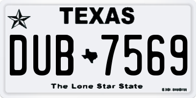 TX license plate DUB7569