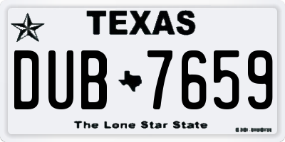 TX license plate DUB7659