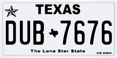 TX license plate DUB7676