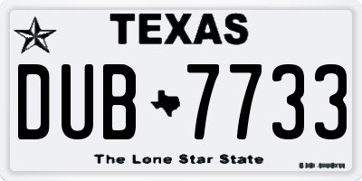 TX license plate DUB7733