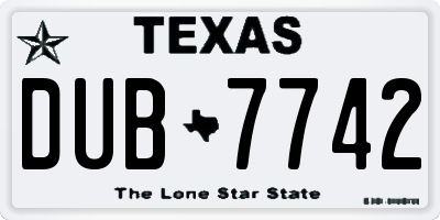 TX license plate DUB7742