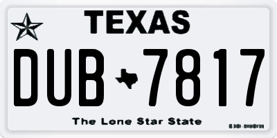 TX license plate DUB7817