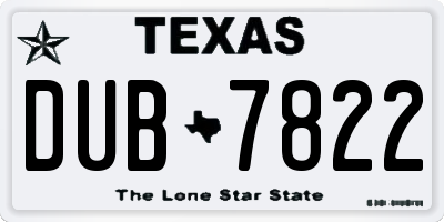 TX license plate DUB7822