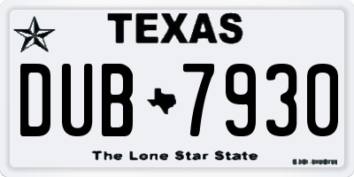 TX license plate DUB7930