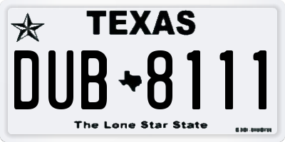 TX license plate DUB8111