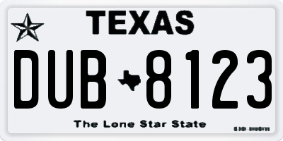 TX license plate DUB8123