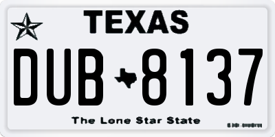 TX license plate DUB8137