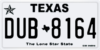 TX license plate DUB8164