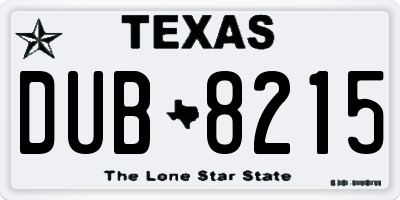 TX license plate DUB8215