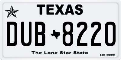 TX license plate DUB8220