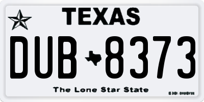 TX license plate DUB8373