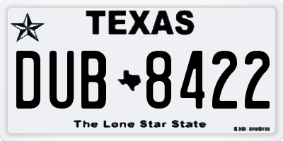 TX license plate DUB8422