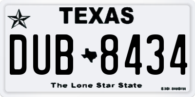 TX license plate DUB8434