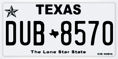 TX license plate DUB8570
