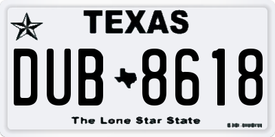 TX license plate DUB8618