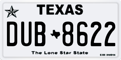 TX license plate DUB8622