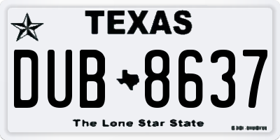 TX license plate DUB8637