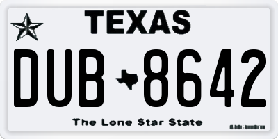 TX license plate DUB8642