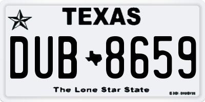 TX license plate DUB8659