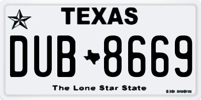 TX license plate DUB8669