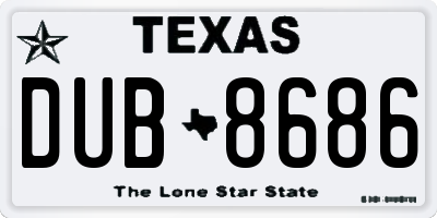 TX license plate DUB8686