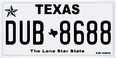 TX license plate DUB8688