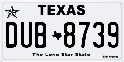 TX license plate DUB8739