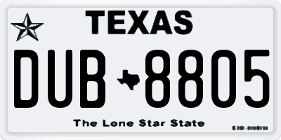 TX license plate DUB8805
