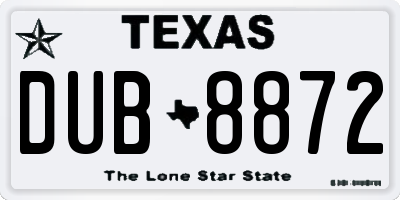 TX license plate DUB8872