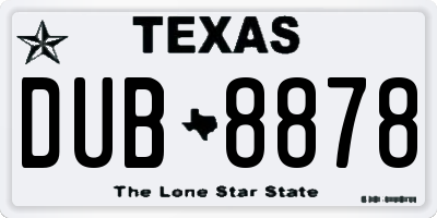 TX license plate DUB8878