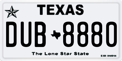 TX license plate DUB8880
