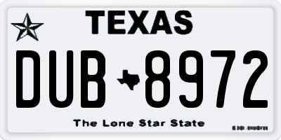 TX license plate DUB8972