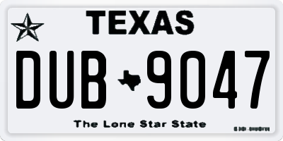 TX license plate DUB9047