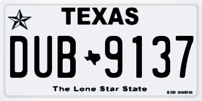 TX license plate DUB9137