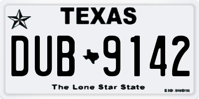 TX license plate DUB9142