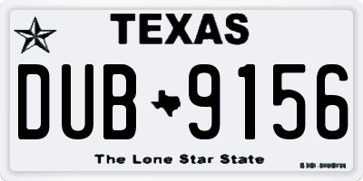 TX license plate DUB9156