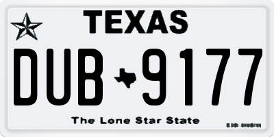 TX license plate DUB9177
