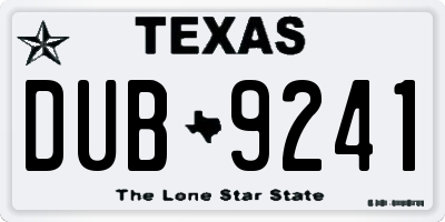TX license plate DUB9241
