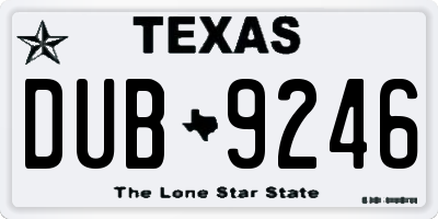TX license plate DUB9246