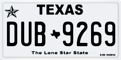 TX license plate DUB9269