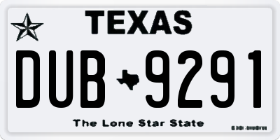 TX license plate DUB9291