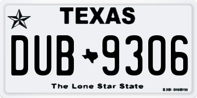 TX license plate DUB9306