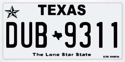 TX license plate DUB9311