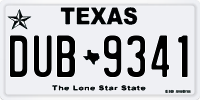 TX license plate DUB9341