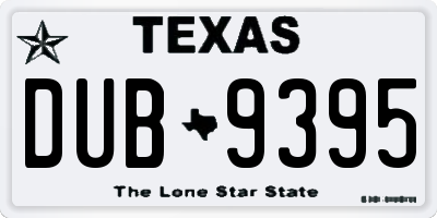 TX license plate DUB9395