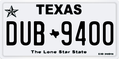 TX license plate DUB9400