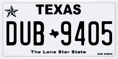 TX license plate DUB9405