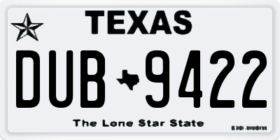 TX license plate DUB9422