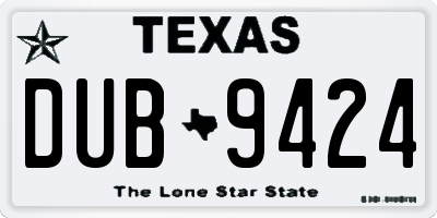 TX license plate DUB9424