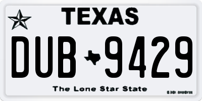 TX license plate DUB9429